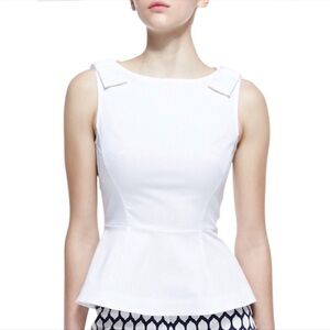 Kate Spade Thalia White Sleeveless Peplum Top Size 6